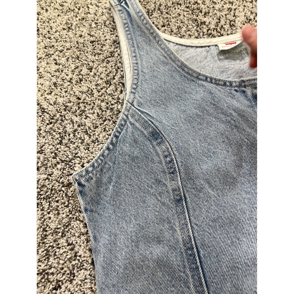 Levi's Two Horse Brand Denim Dress Womens L Button Front Western Mini Blue - Picture 4 of 12
